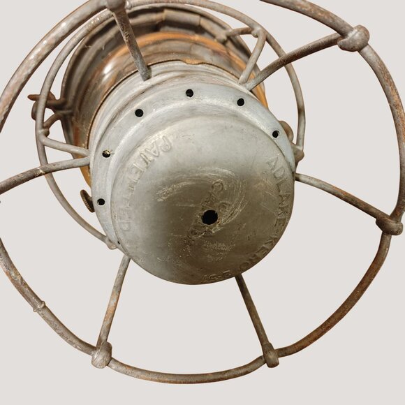 Adlake Kero Rail 257 Road Lantern Vintage USA Canada Clear Globe Metal Frame - Picture 13 of 16